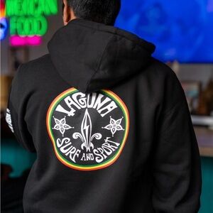Laguna Surf & Sport CIRCLE ROOTS Unisex Heavyweight Fleece Pullover Hoodie Sz L